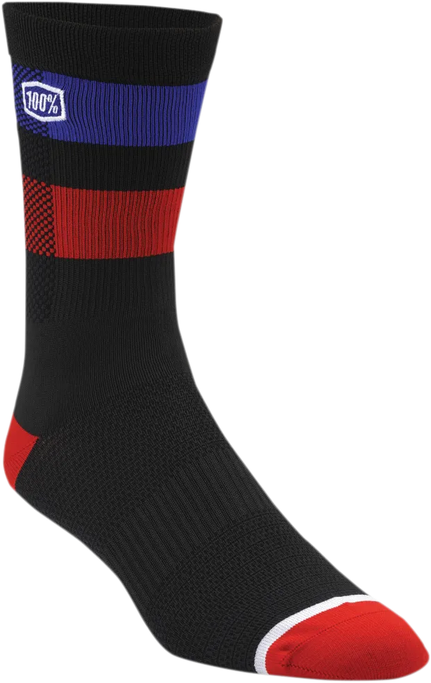 100% Flow Performance Socks - Black - Large/XL 20049-00001