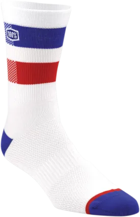 100% Flow Performance Socks - White - Large/XL 20049-00005