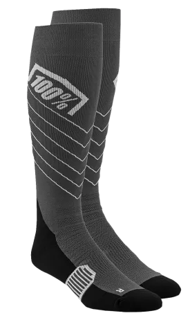 100% Hi-Side Performance Socks - Gray - Large/XL 20054-00002
