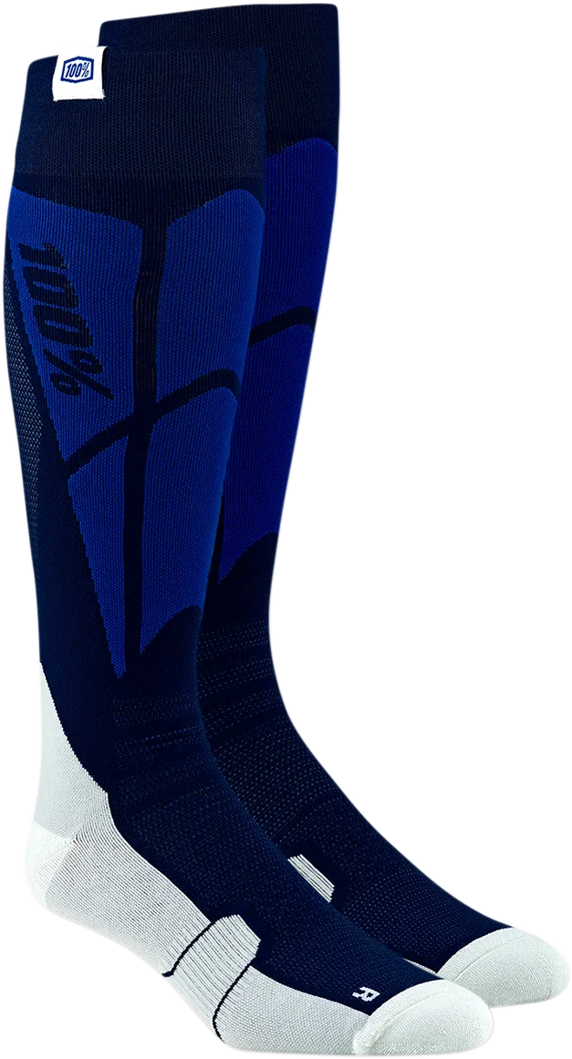 100% Hi-Side Performance Socks - Navy/Gray - Small/Medium 24008-264-17
