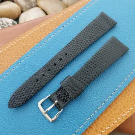17.2mm Caravelle Bulova Black Leather Unused Classic 1970s Vintage Watch Band