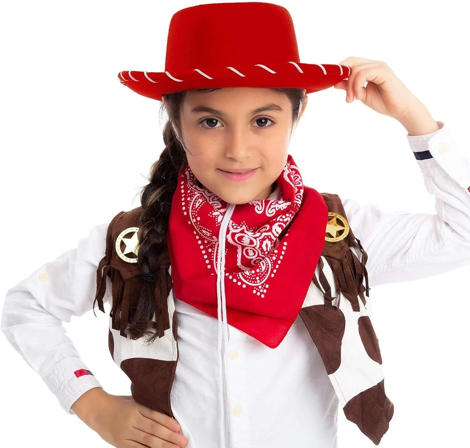 1PC Children's Red Cowboy Hat for Holiday Dress-up Decorations Party Prop Baseball Caps Cowboy Hats Fashion Hats for Kids