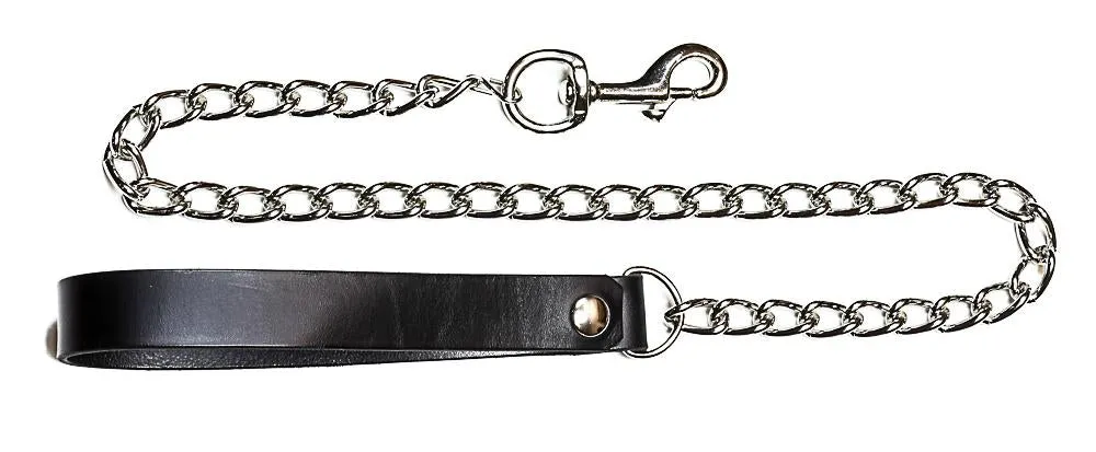 4Mm Thick Very HeavyChain Leash
6" Heavy Genuine Leather Handle
3" Trigger Clasp