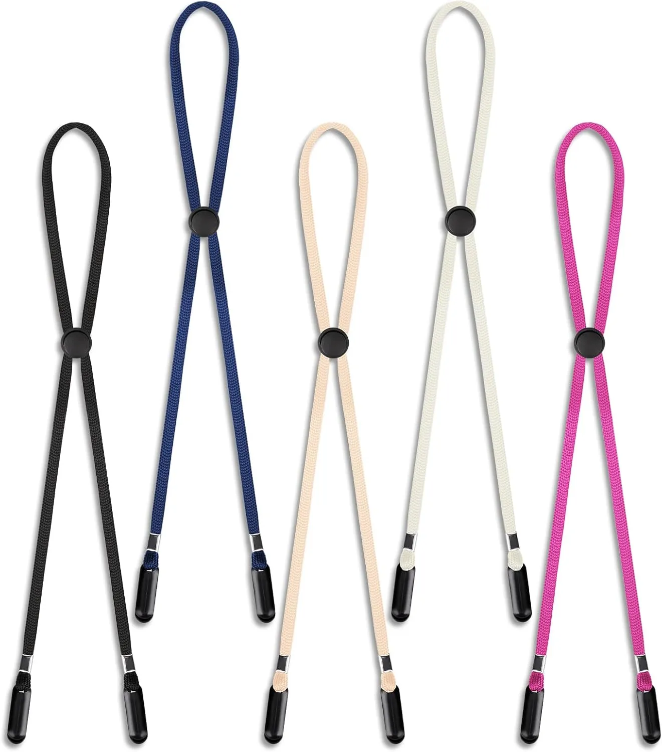 5 Pcs Adjustable Hat Strap Clips Elastic Hats Removable Chin Cord, Windproof Hat Strap Clips Anti-Lost Cap Strap Clips