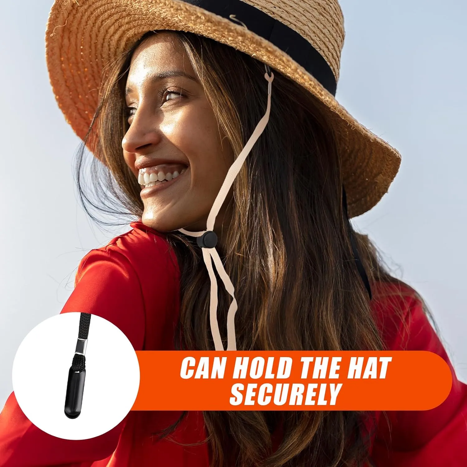 5 Pcs Adjustable Hat Strap Clips Elastic Hats Removable Chin Cord, Windproof Hat Strap Clips Anti-Lost Cap Strap Clips