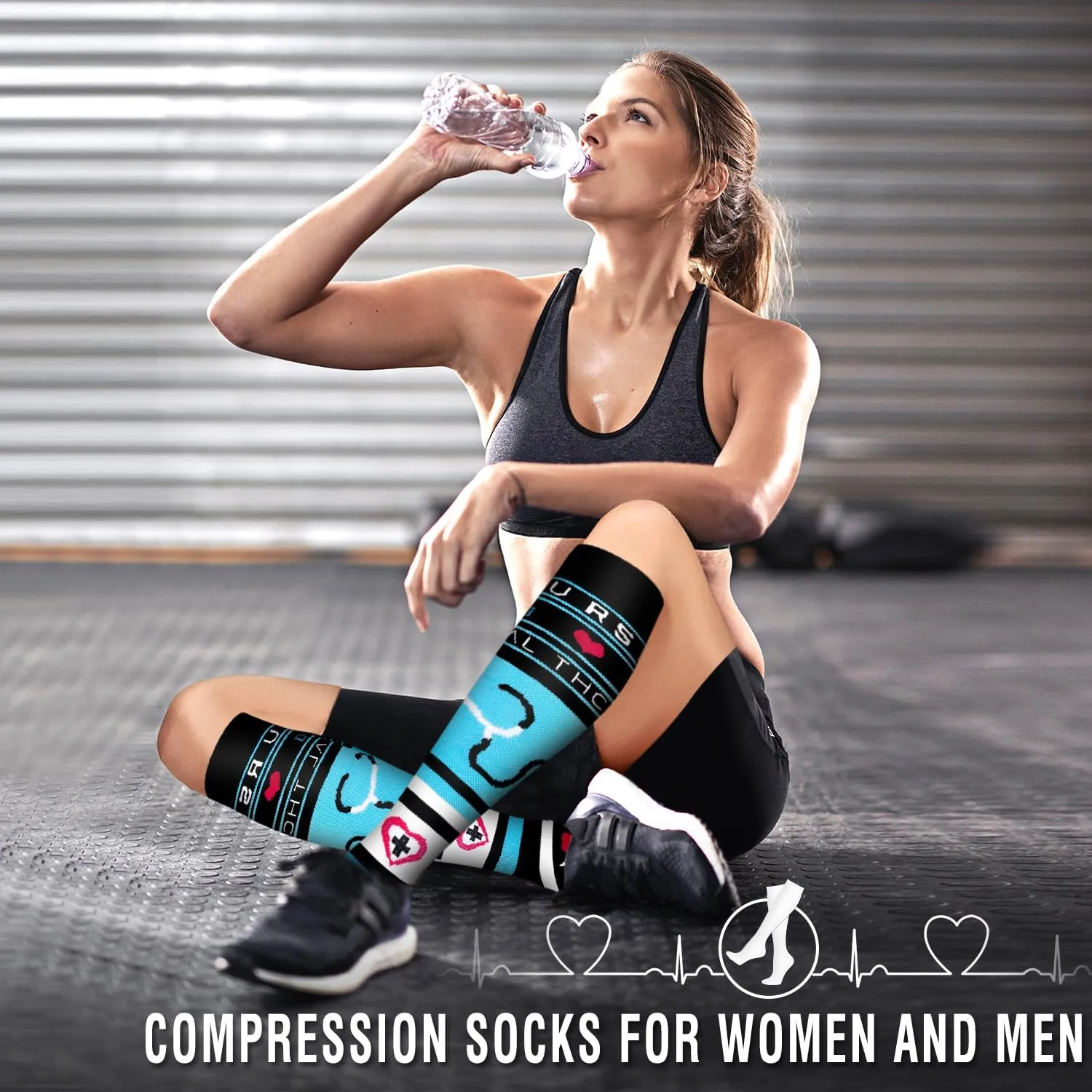 6 Pack Copper Compression Socks for Women and Men Circulation-Best Support for Medical, Running,Nursing,Athletic