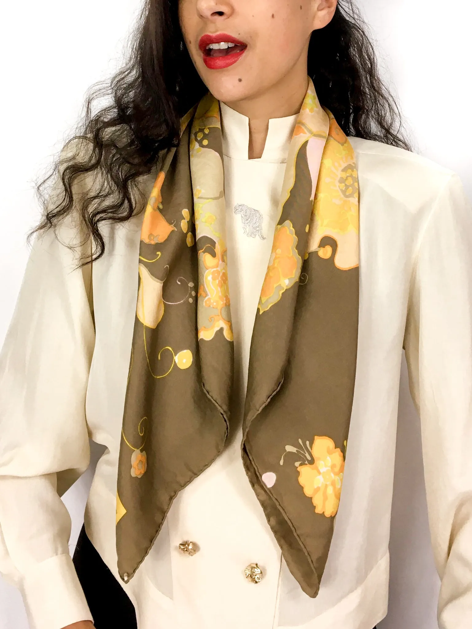 70s vintage Christian DIOR silk scarf 💌 FREE SHIPPING