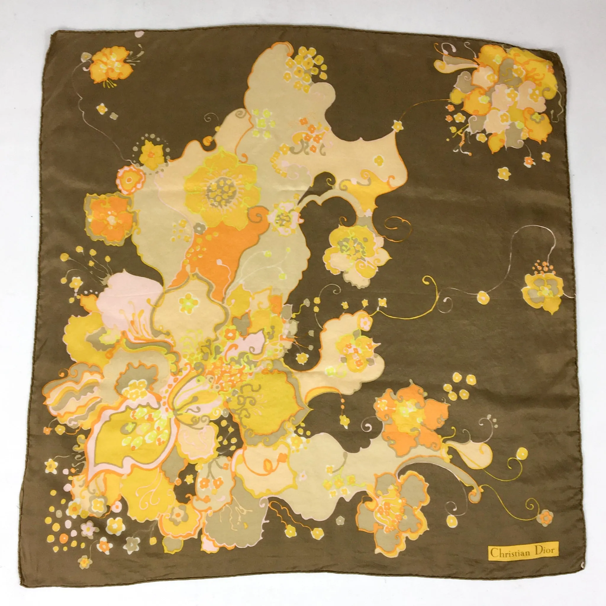 70s vintage Christian DIOR silk scarf 💌 FREE SHIPPING
