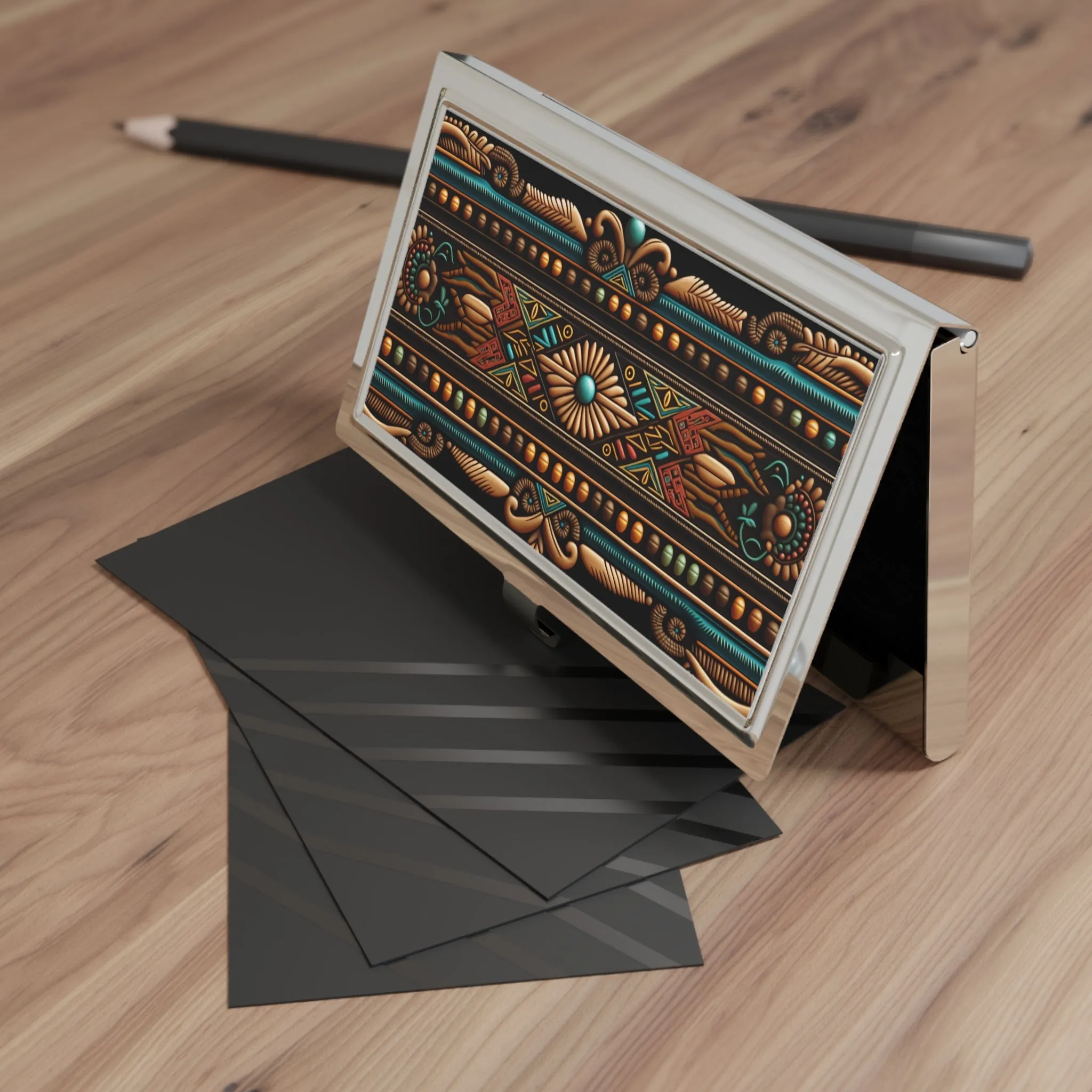 Aztec Design Business Card Holder