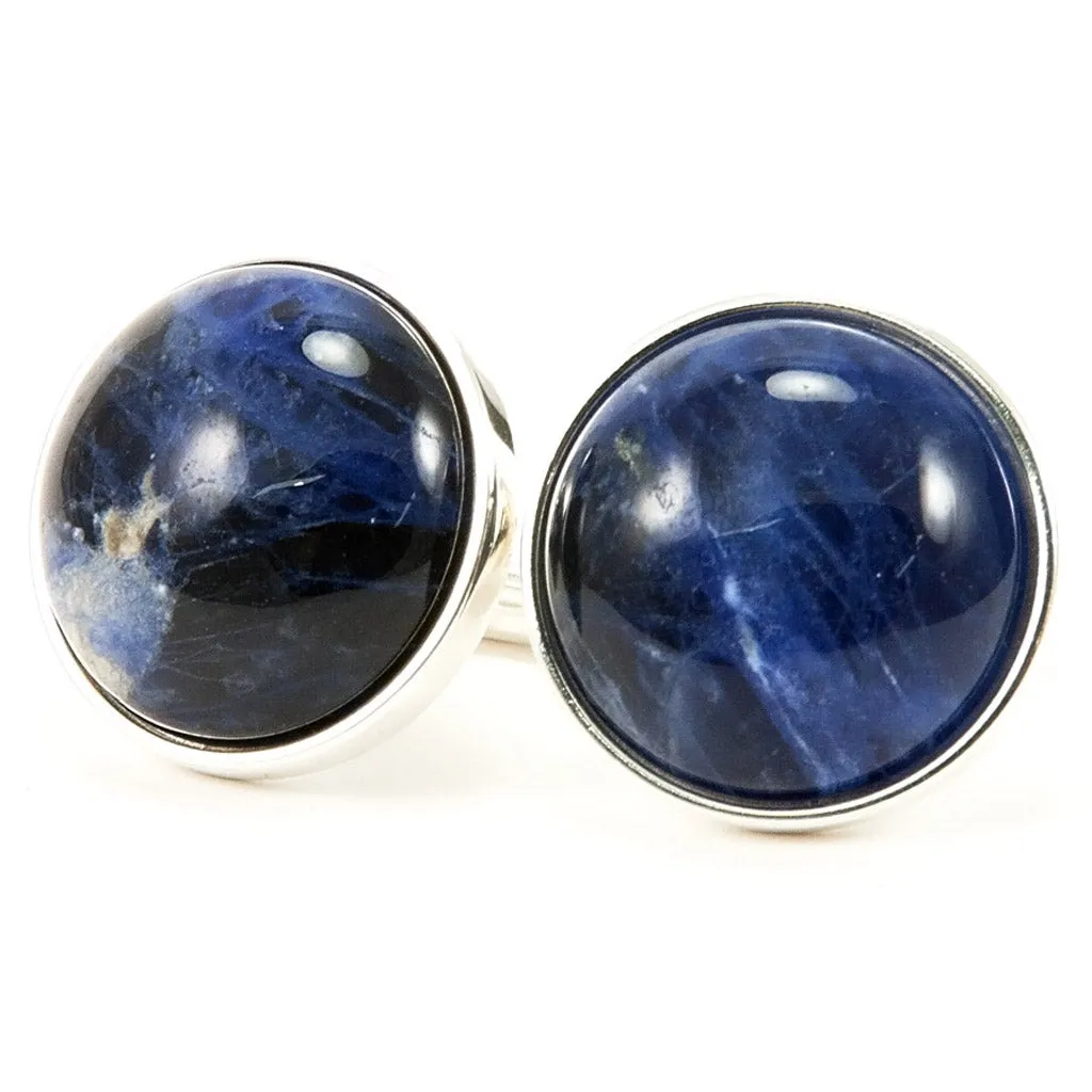 Blue Sodalite Sterling Silver Cufflinks | One-of-a-Kind