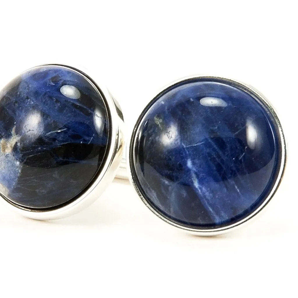 Blue Sodalite Sterling Silver Cufflinks | One-of-a-Kind
