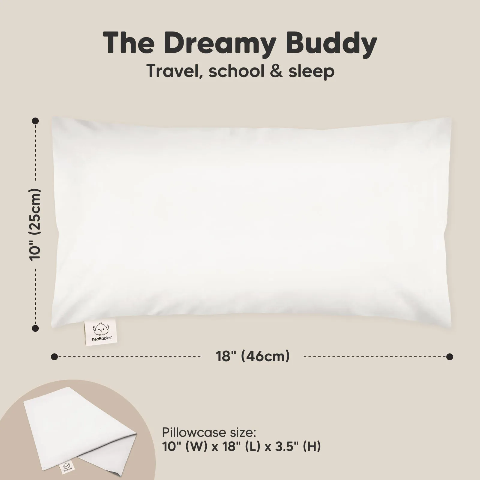 Buddy Toddler Pillow (Soft White)