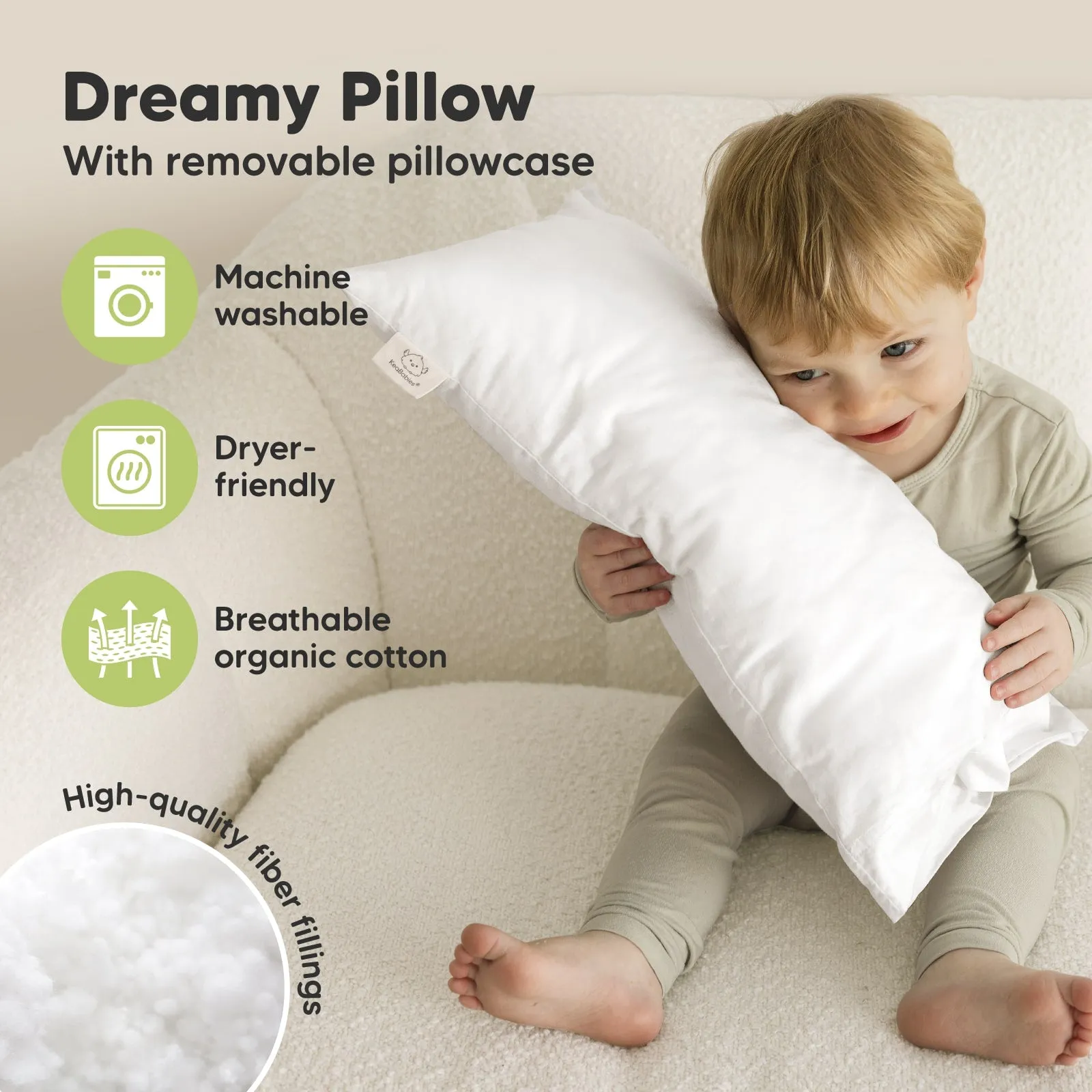 Buddy Toddler Pillow (Soft White)