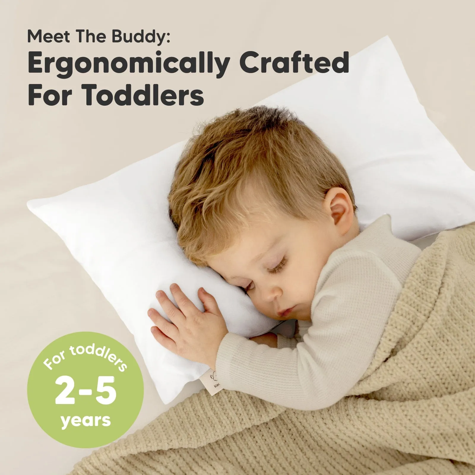 Buddy Toddler Pillow (Soft White)