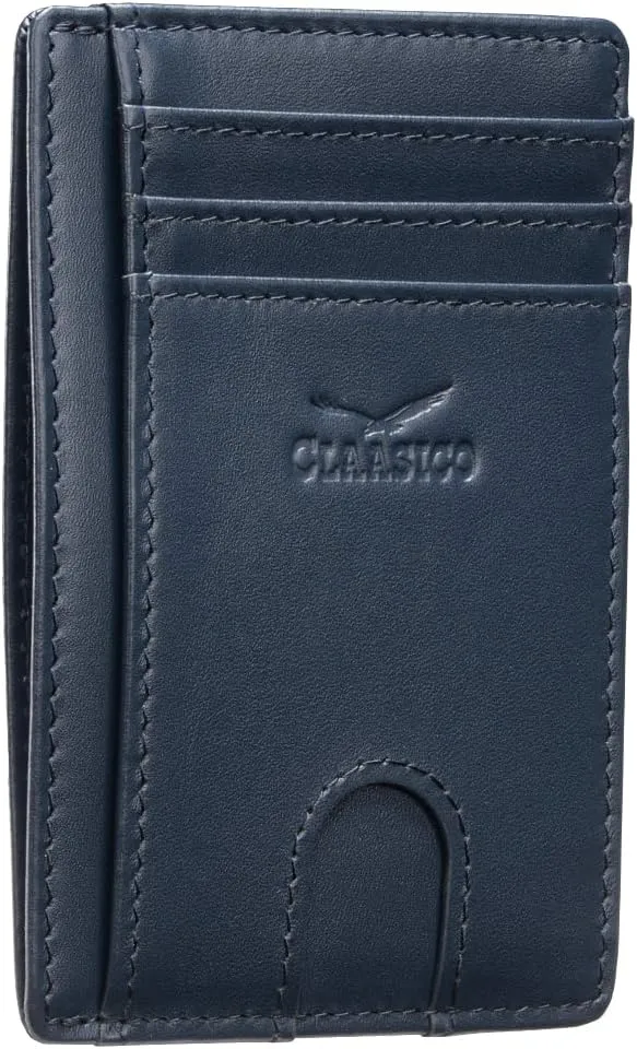 Claasico Front Pocket Small Mens Wallet RFID Blocking Genuine Leather Credit Card Holder