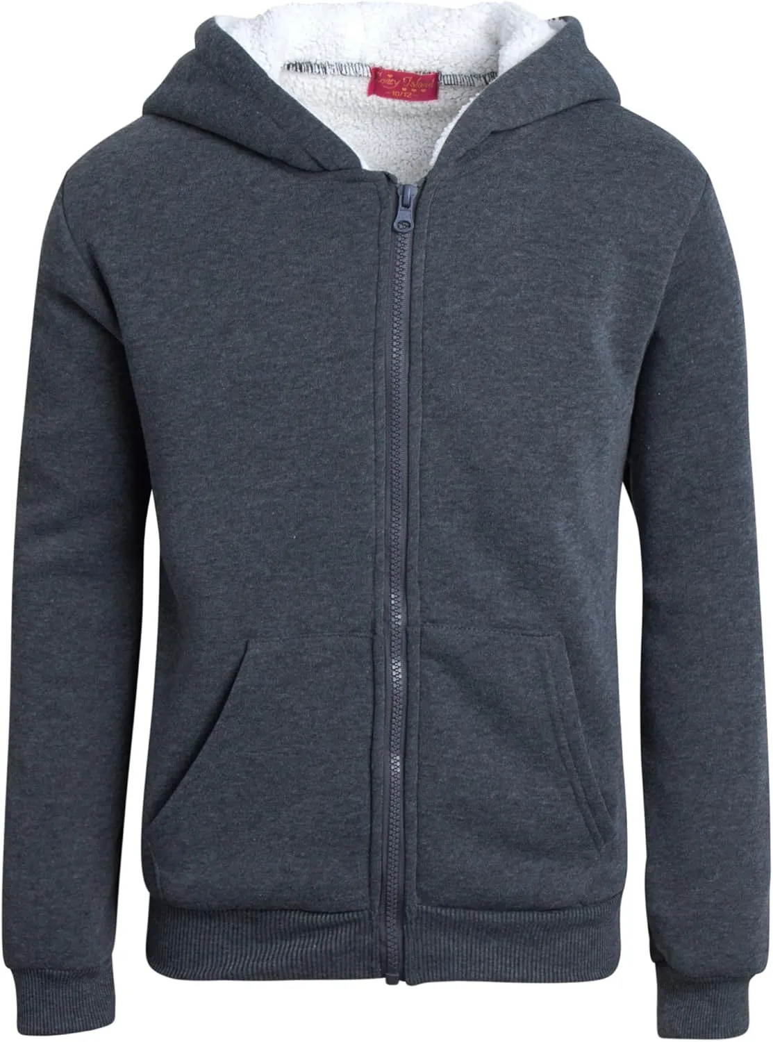 Coney Island Girls Hoodie - Cozy Soft Fleece Sherpa Lined Zip Up Hoodie Sweatshirt for Girls (Sizes Run Small: 4-16)