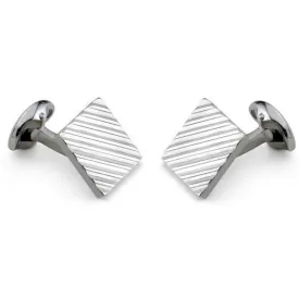 Deakin & Francis Cufflinks Sterling Silver Square Engine Turned