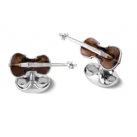 Deakin & Francis Cufflinks Sterling Silver Violin