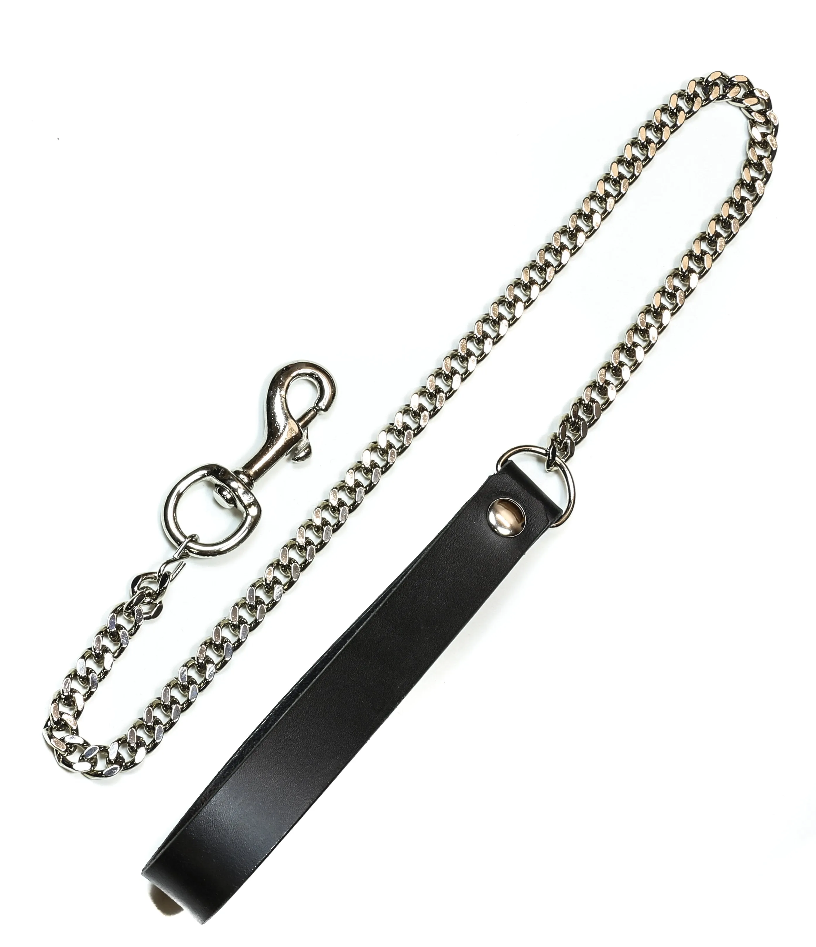 Diamond CutChain Leash
Heavy 4" Trigger Clasp
8" Leather Strap