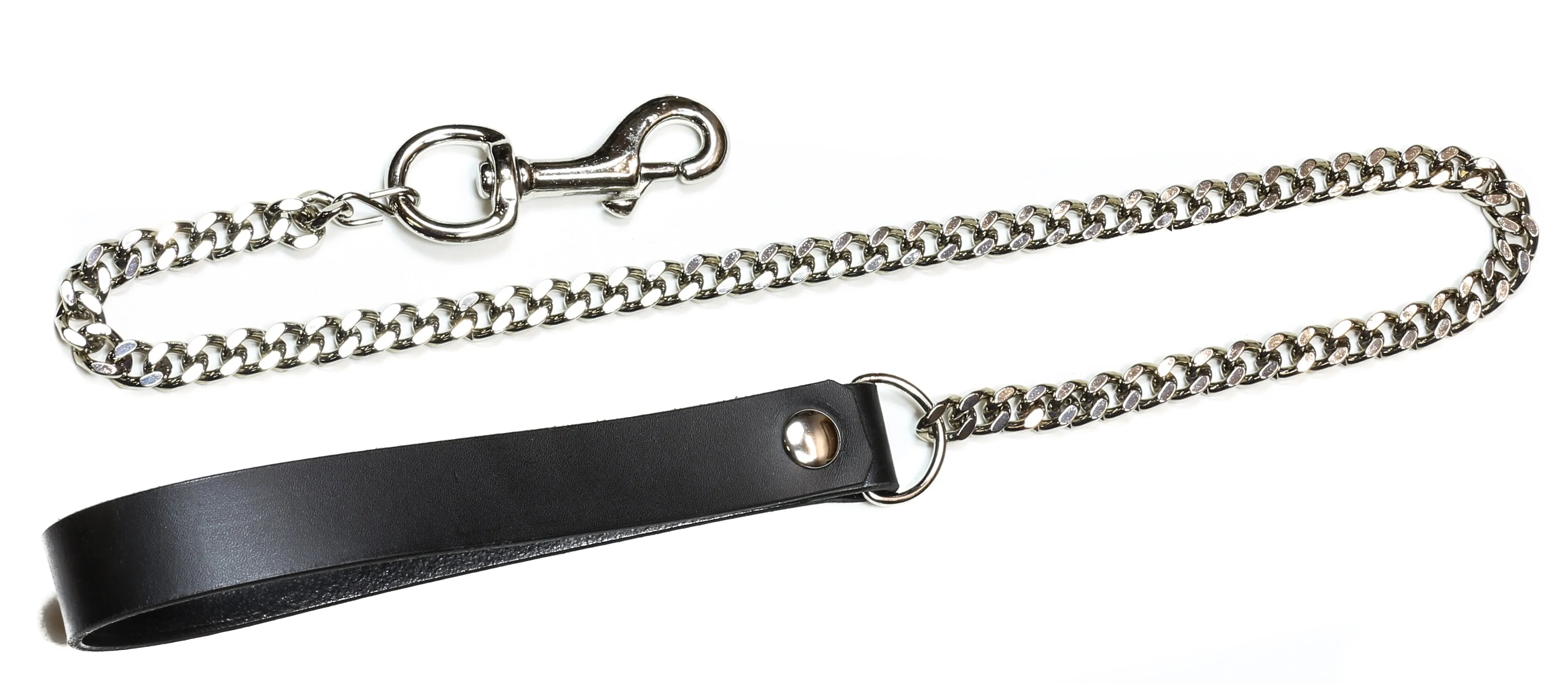 Diamond CutChain Leash
Heavy 4" Trigger Clasp
8" Leather Strap
