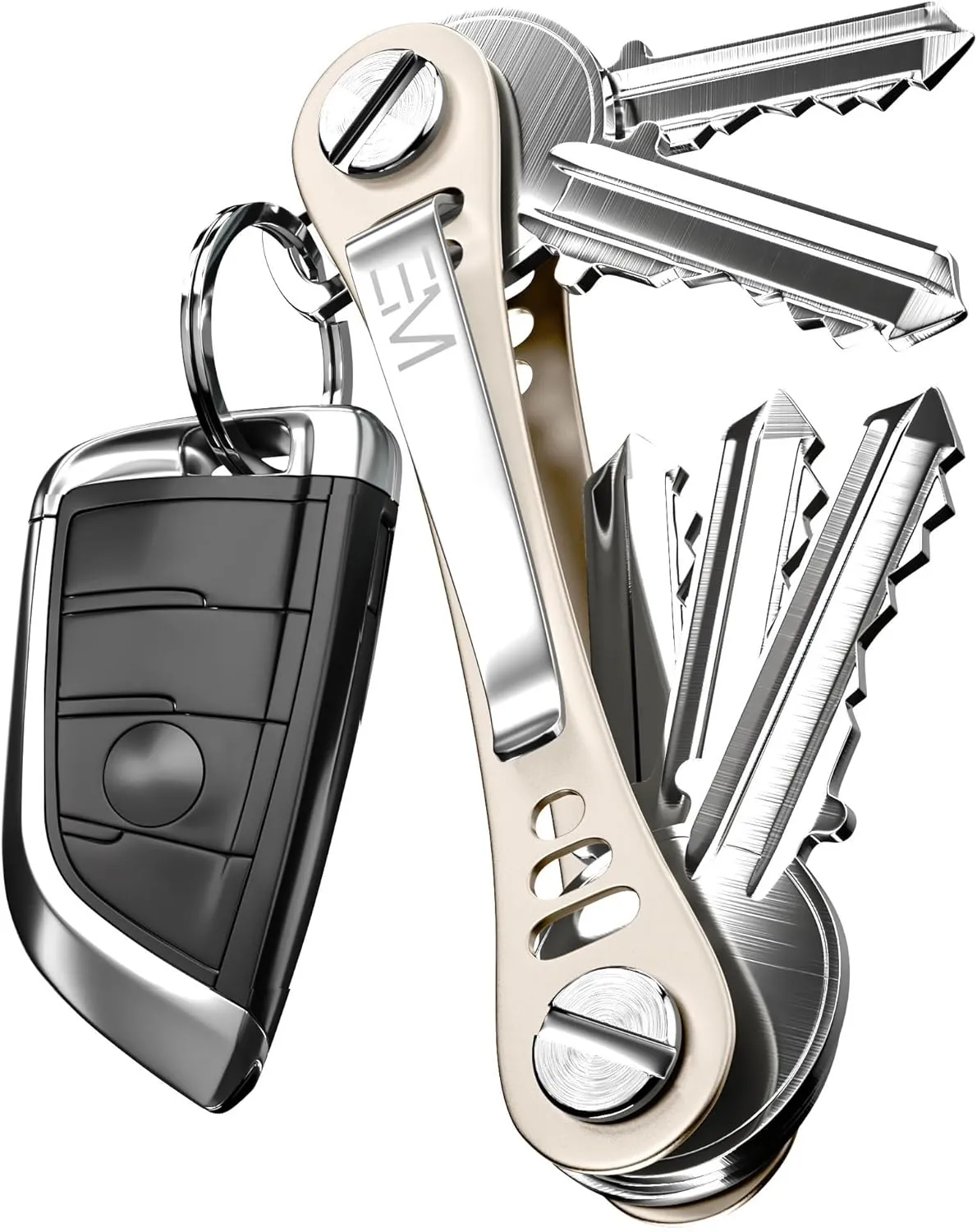 EM Premium Products Compact Key Holder - Pocket Key Organizer - 14 Keys Key Bar