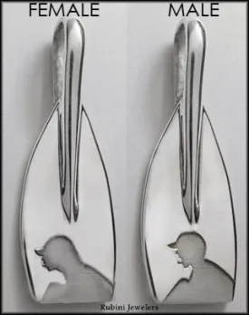 Extra Large Blade Engraved with Coxswain Profile Rowing Pendant
