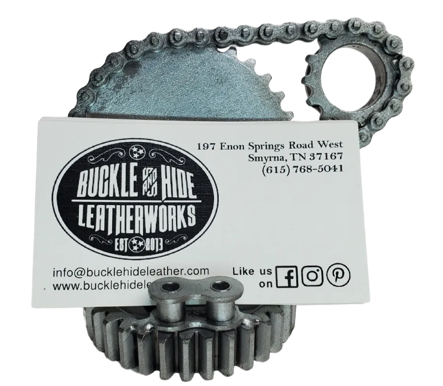 Gearhead Metal Art Business Card Holder