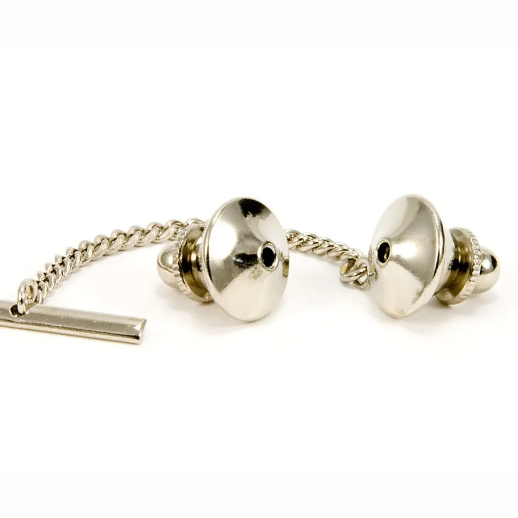 Hawaiian Koa Sterling Silver Inlay Tie Tack / Lapel Pin