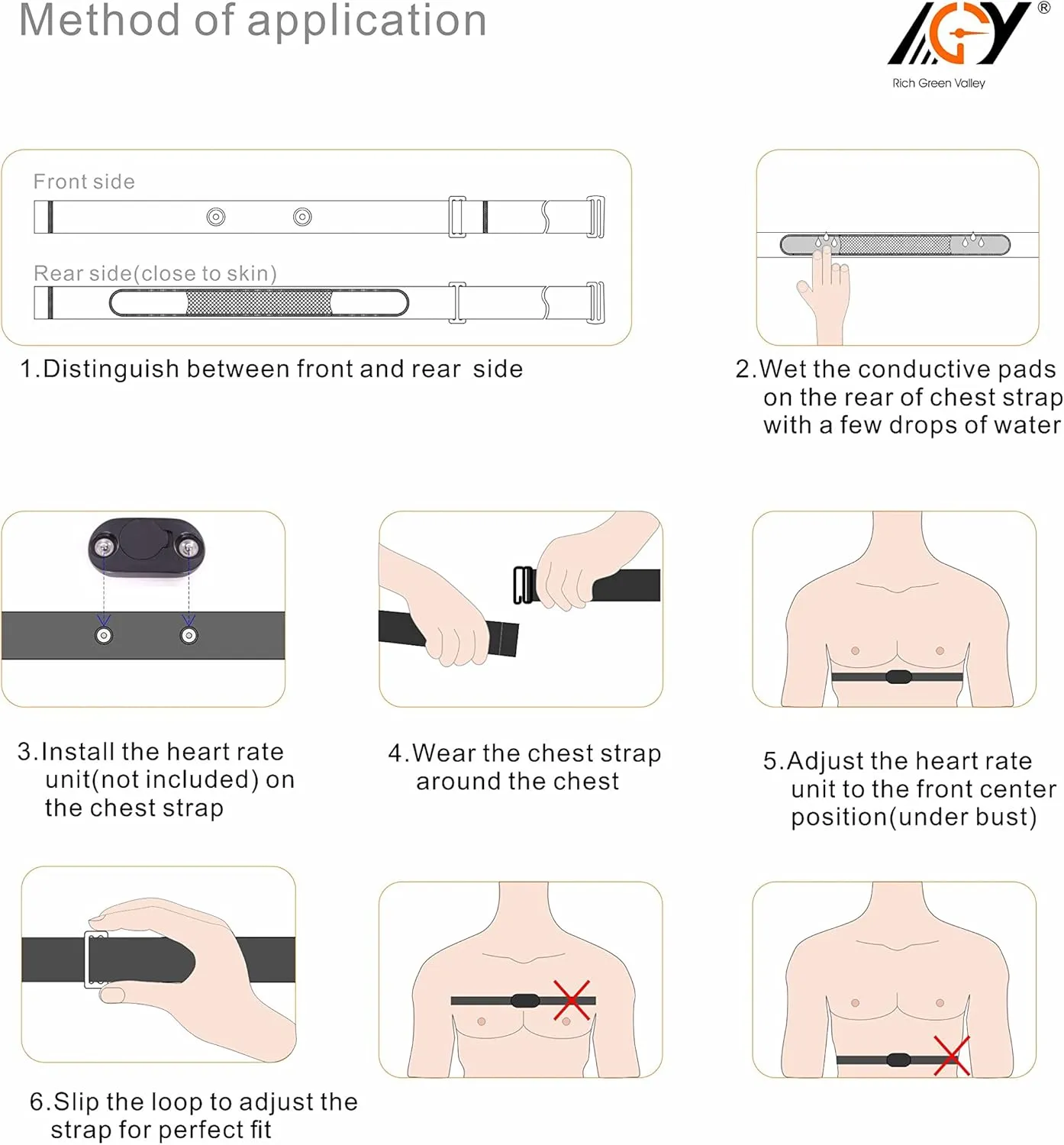 Heart Rate Monitor Replacement Chest Strap Fits for Polar H10 H7 H1 Wahoo Tickr Garmin Chest Belt