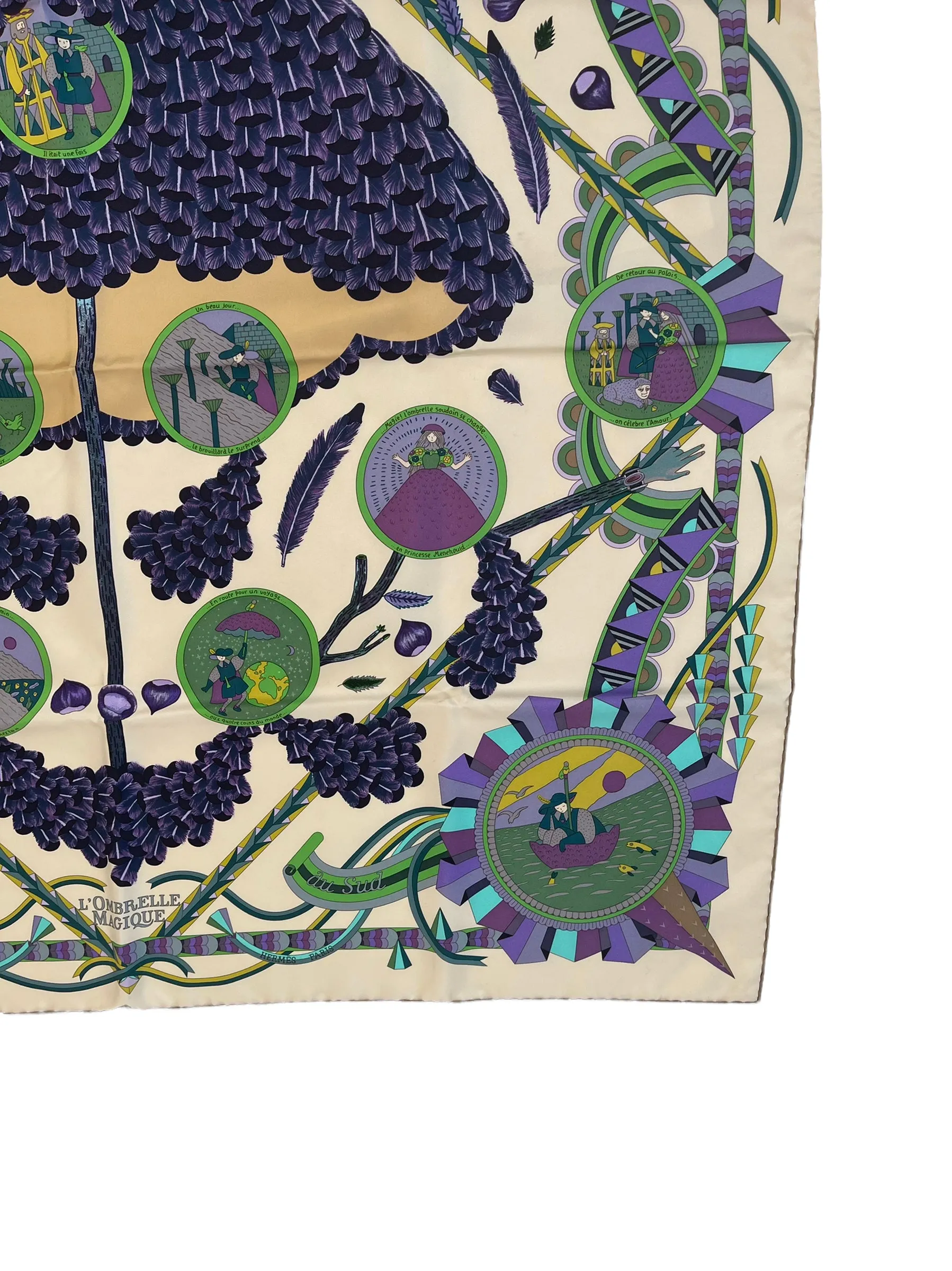 Hermès Multi Colour "L'Ombrelle Magique" Prink Scarf