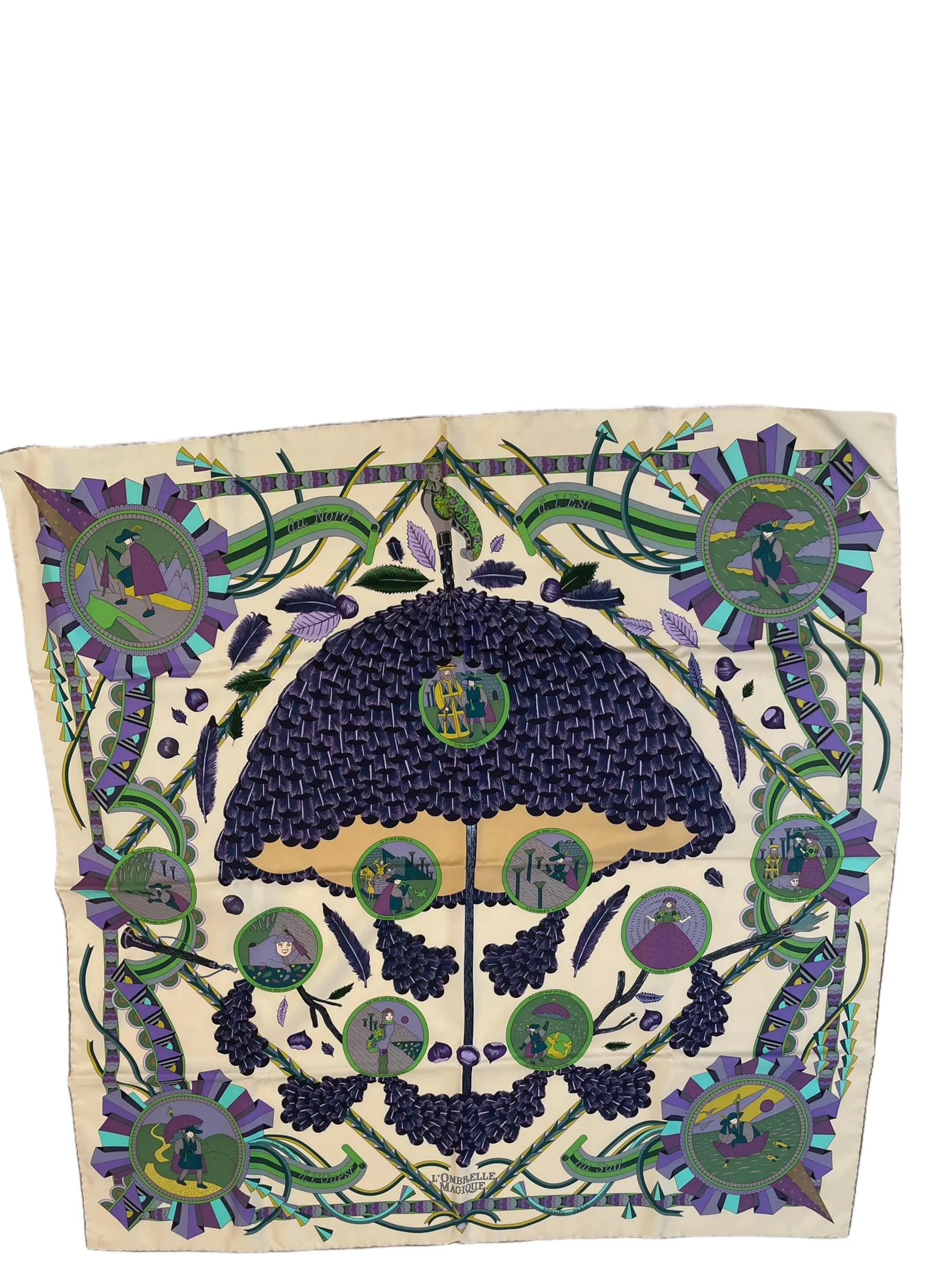 Hermès Multi Colour "L'Ombrelle Magique" Prink Scarf