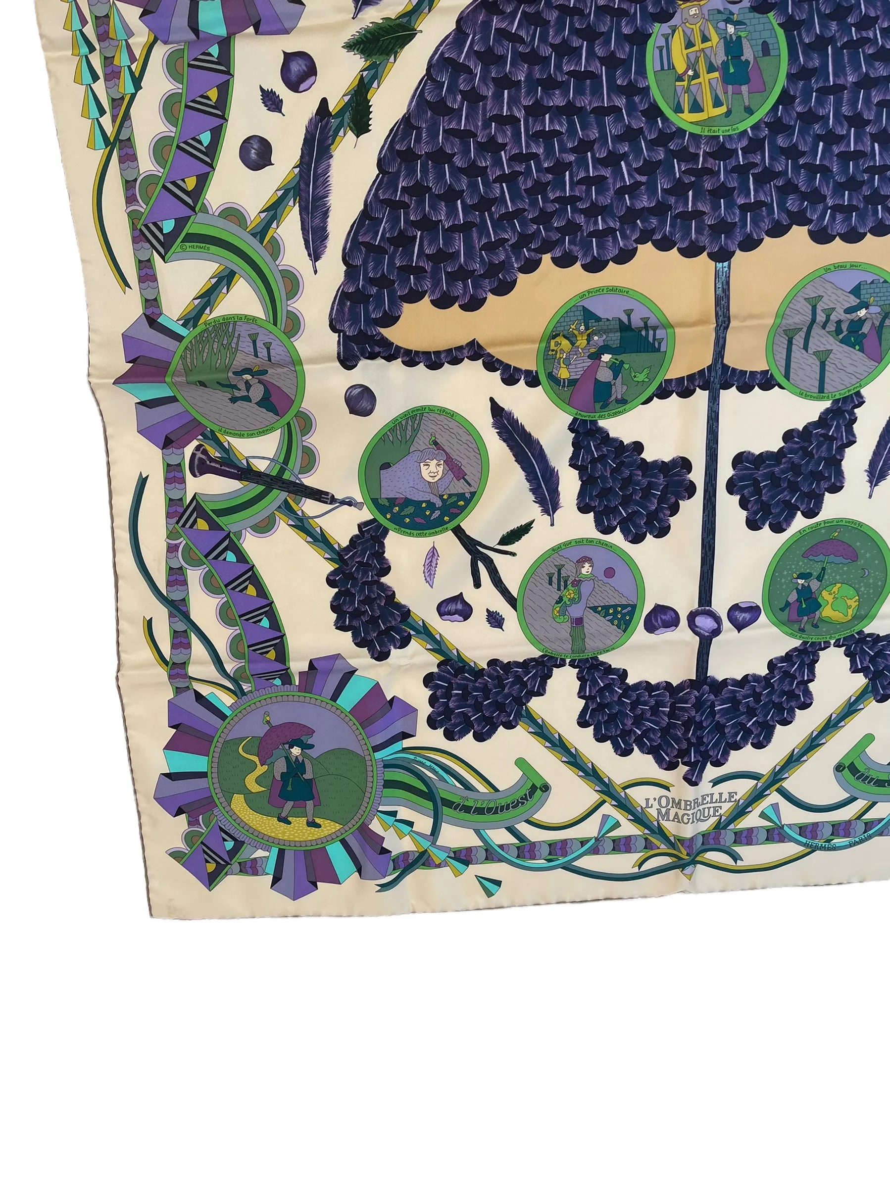 Hermès Multi Colour "L'Ombrelle Magique" Prink Scarf