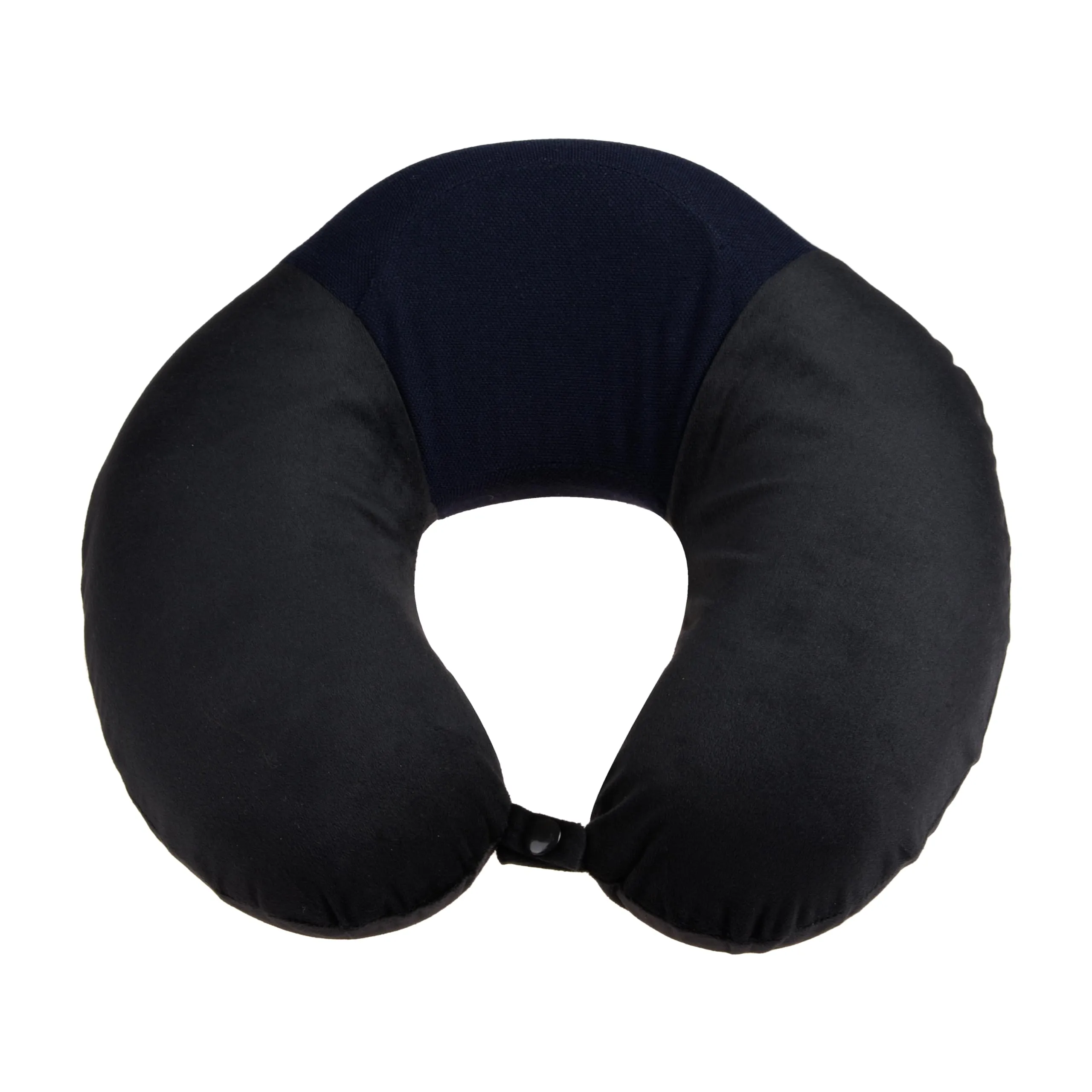 Homestic Travel Neck Pillow with Sleeping Eye Mask|Neck Support Rest Pillow|Velvet Cover with Microfiber Fillling (Black)
