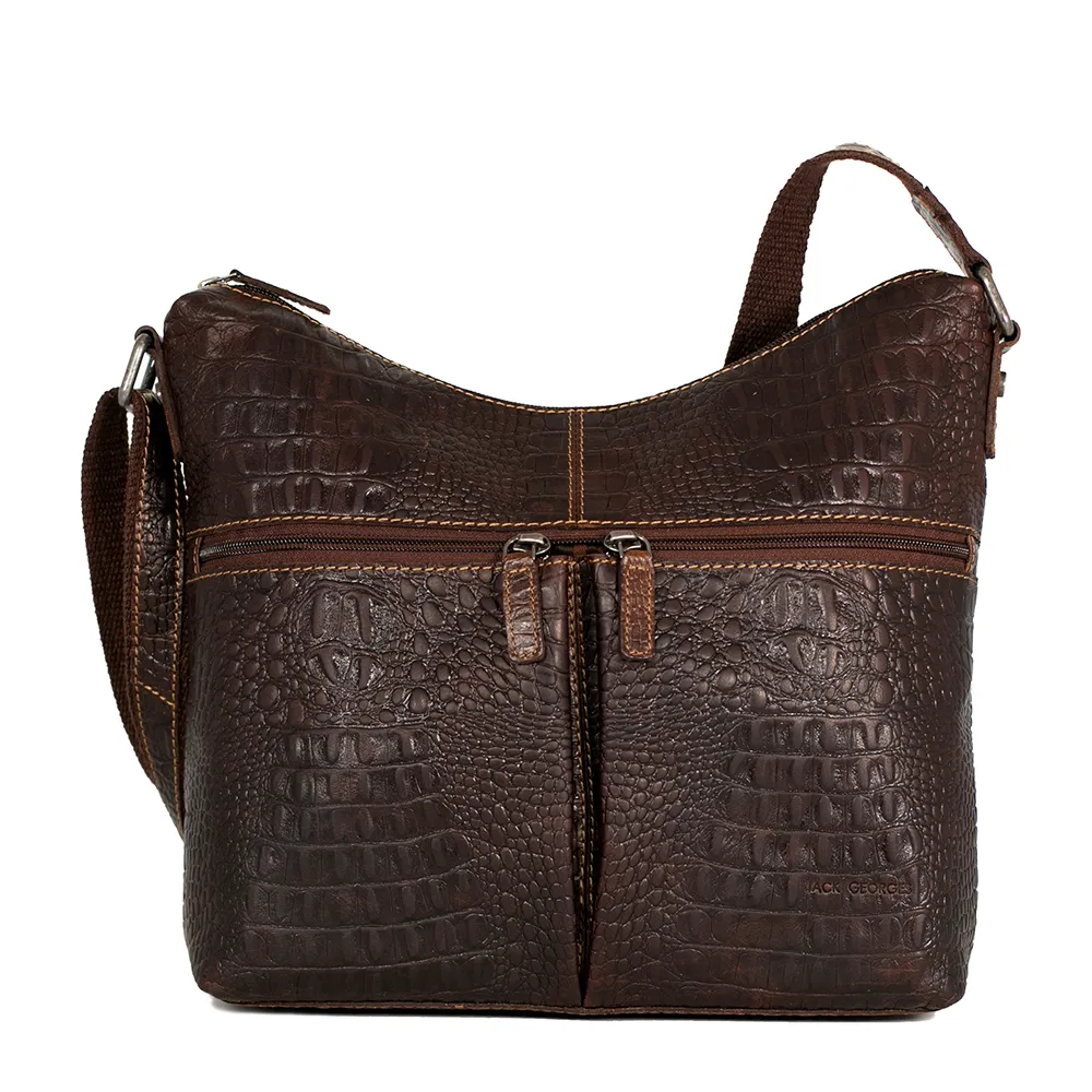 Jack Georges Hornback Croco Hobo Bag
