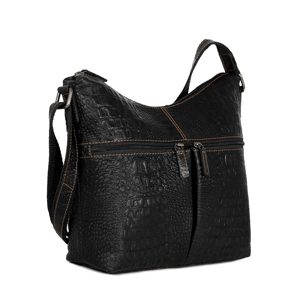 Jack Georges Hornback Croco Hobo Bag