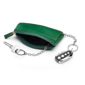 Large Leather Key Case - Green