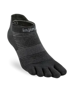 Lightweight No Show Toe Socks in Black