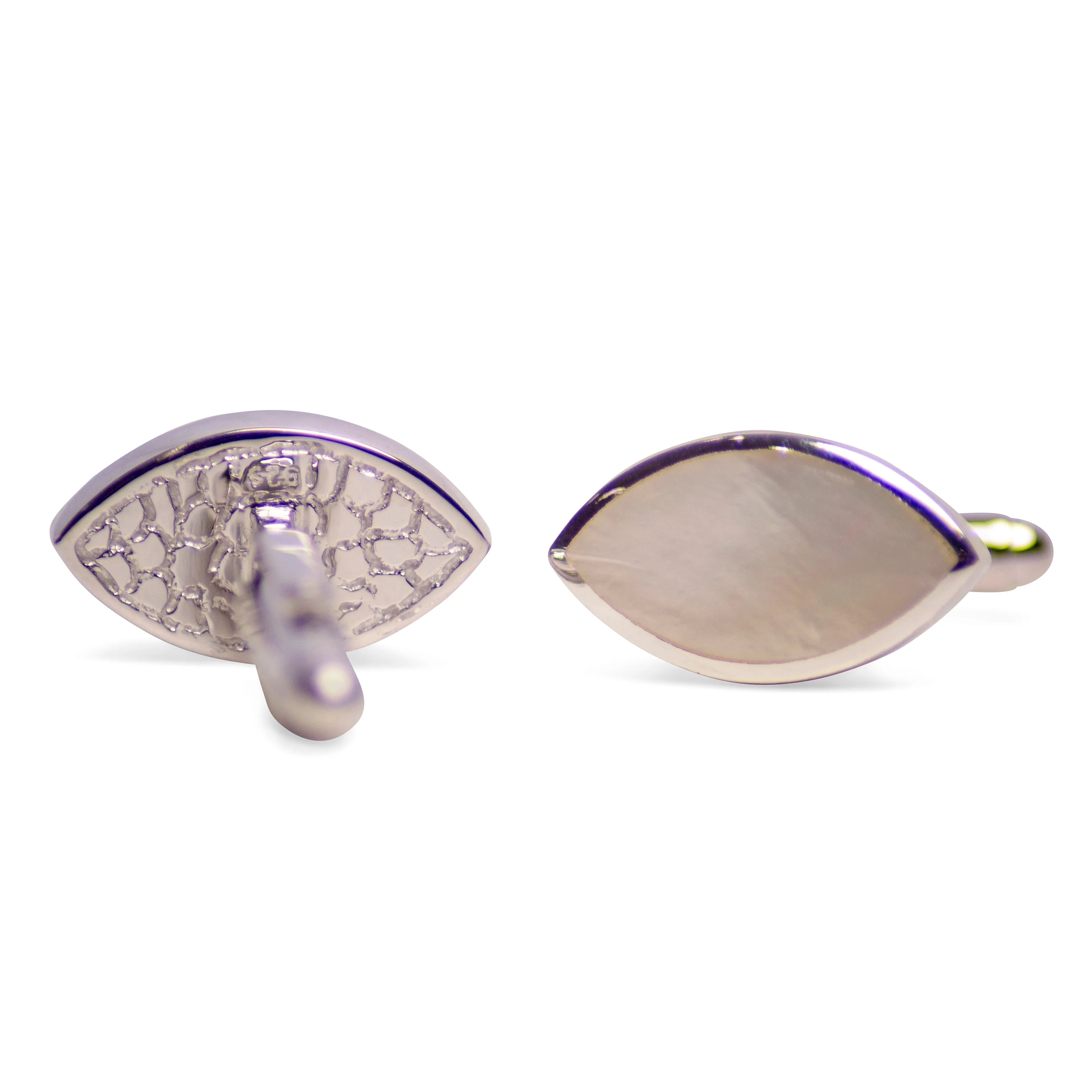 Marquise Mother of Pearl Silver Cufflinks