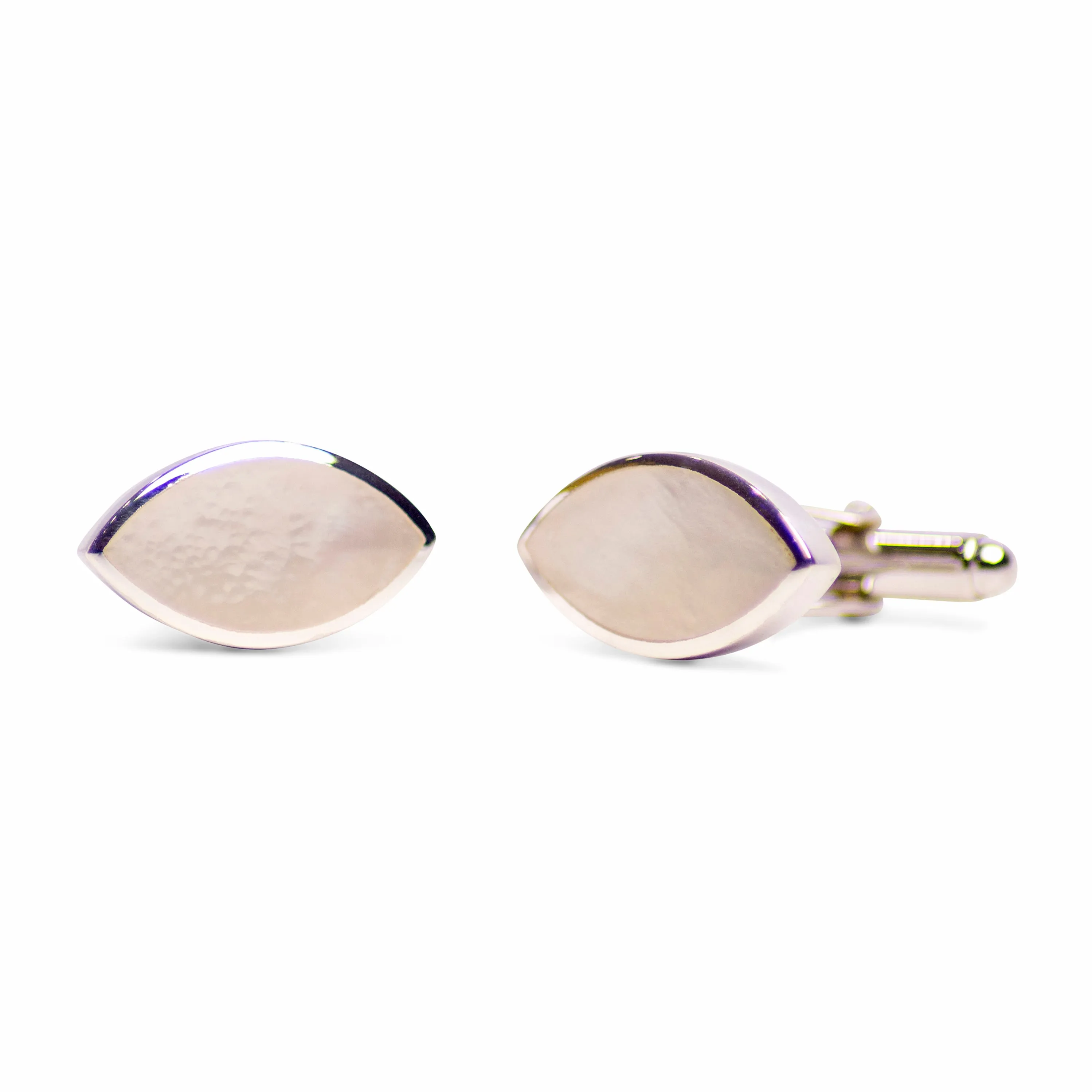 Marquise Mother of Pearl Silver Cufflinks