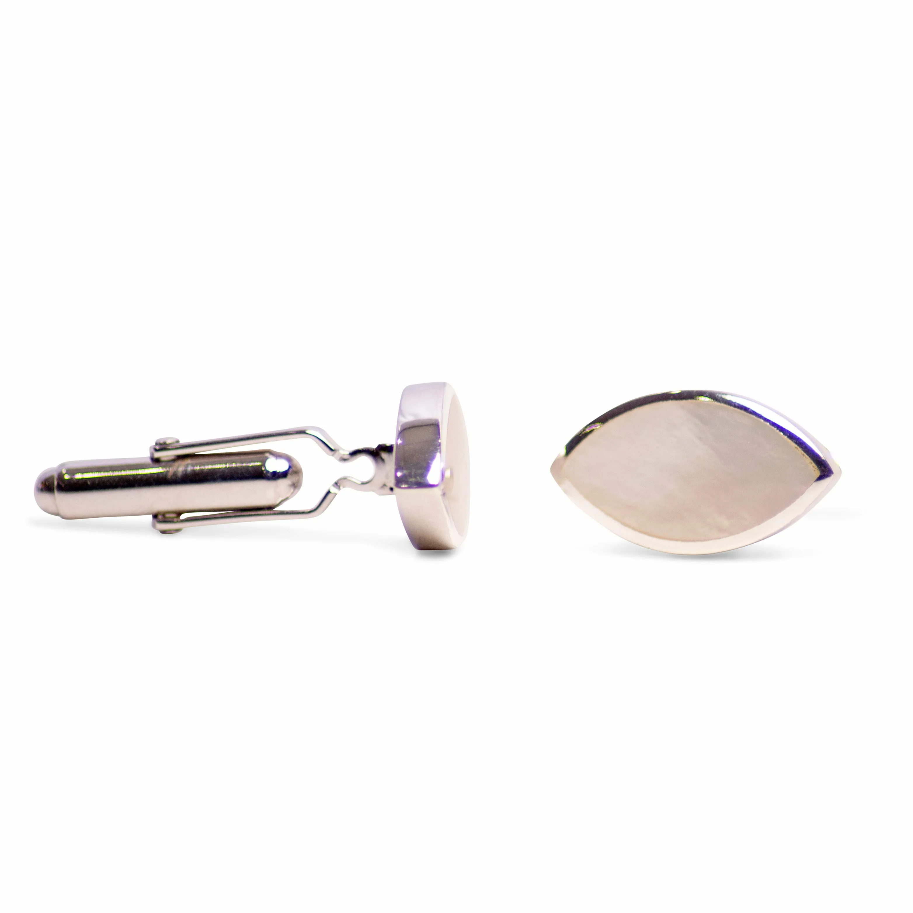 Marquise Mother of Pearl Silver Cufflinks