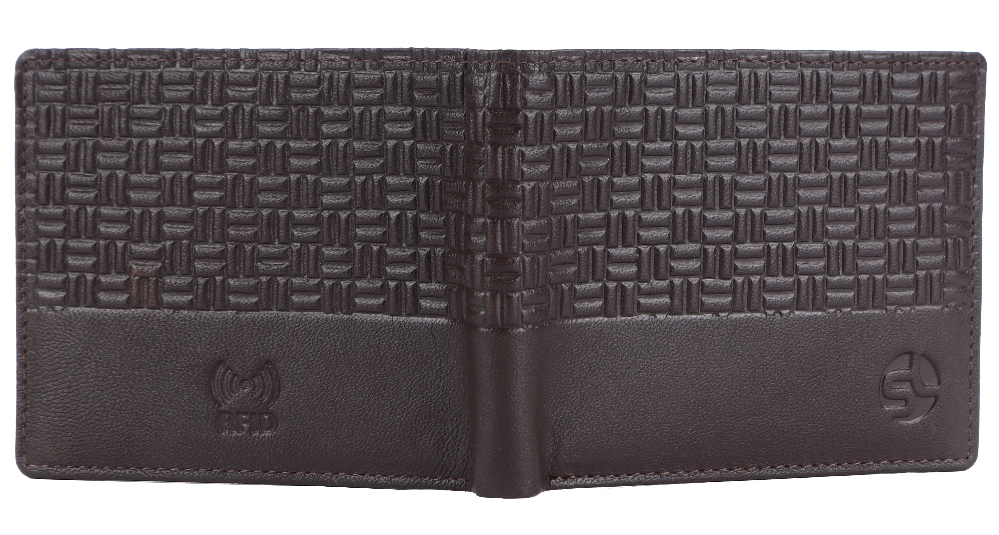 MENS LEATHER RFID WALLET WITH KEY RING COMBO 93706 (BROWN)