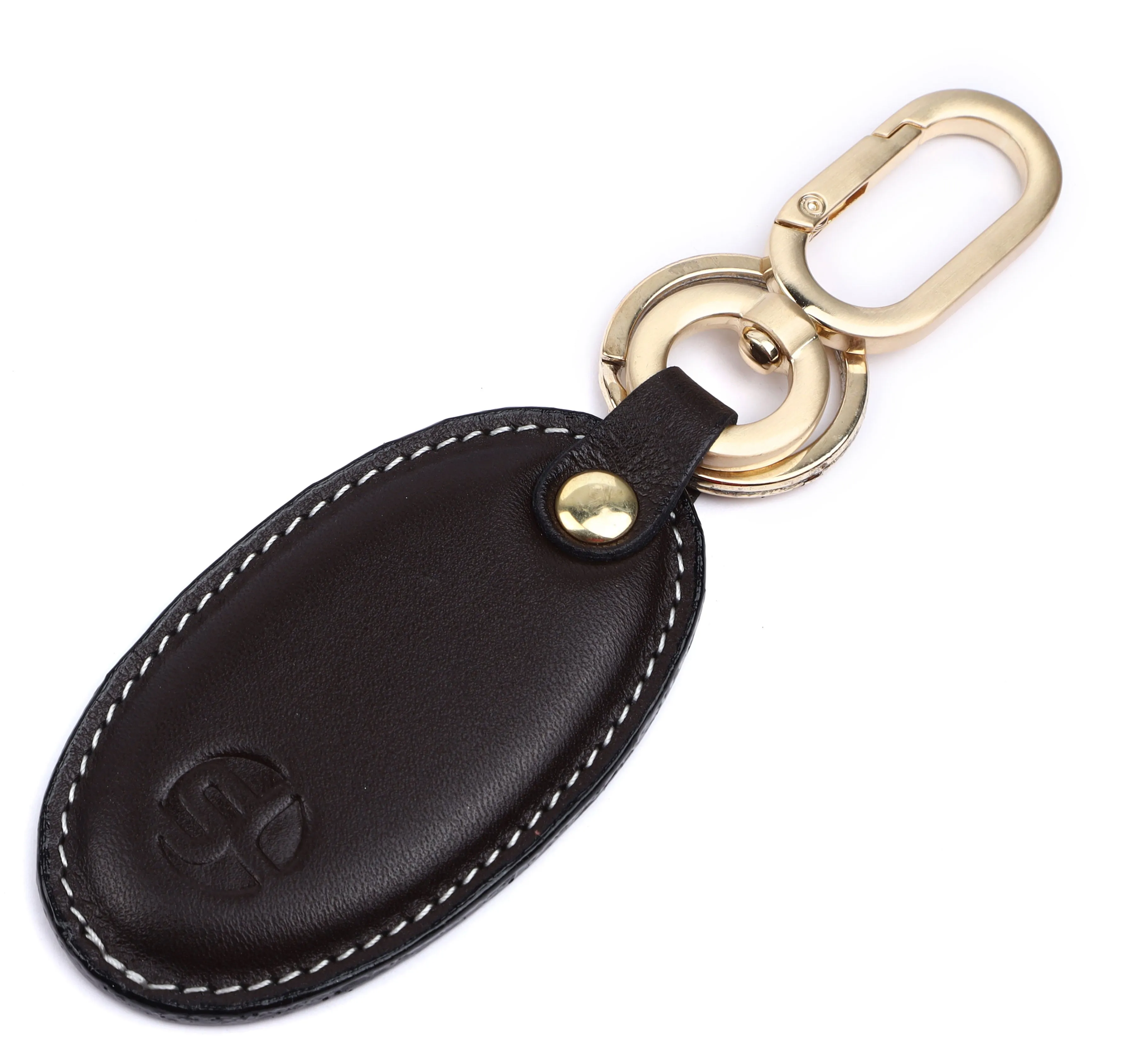 MENS LEATHER RFID WALLET WITH KEY RING COMBO 93706 (BROWN)