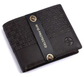 MENS LEATHER RFID WALLET WITH KEY RING COMBO 93706 (BROWN)