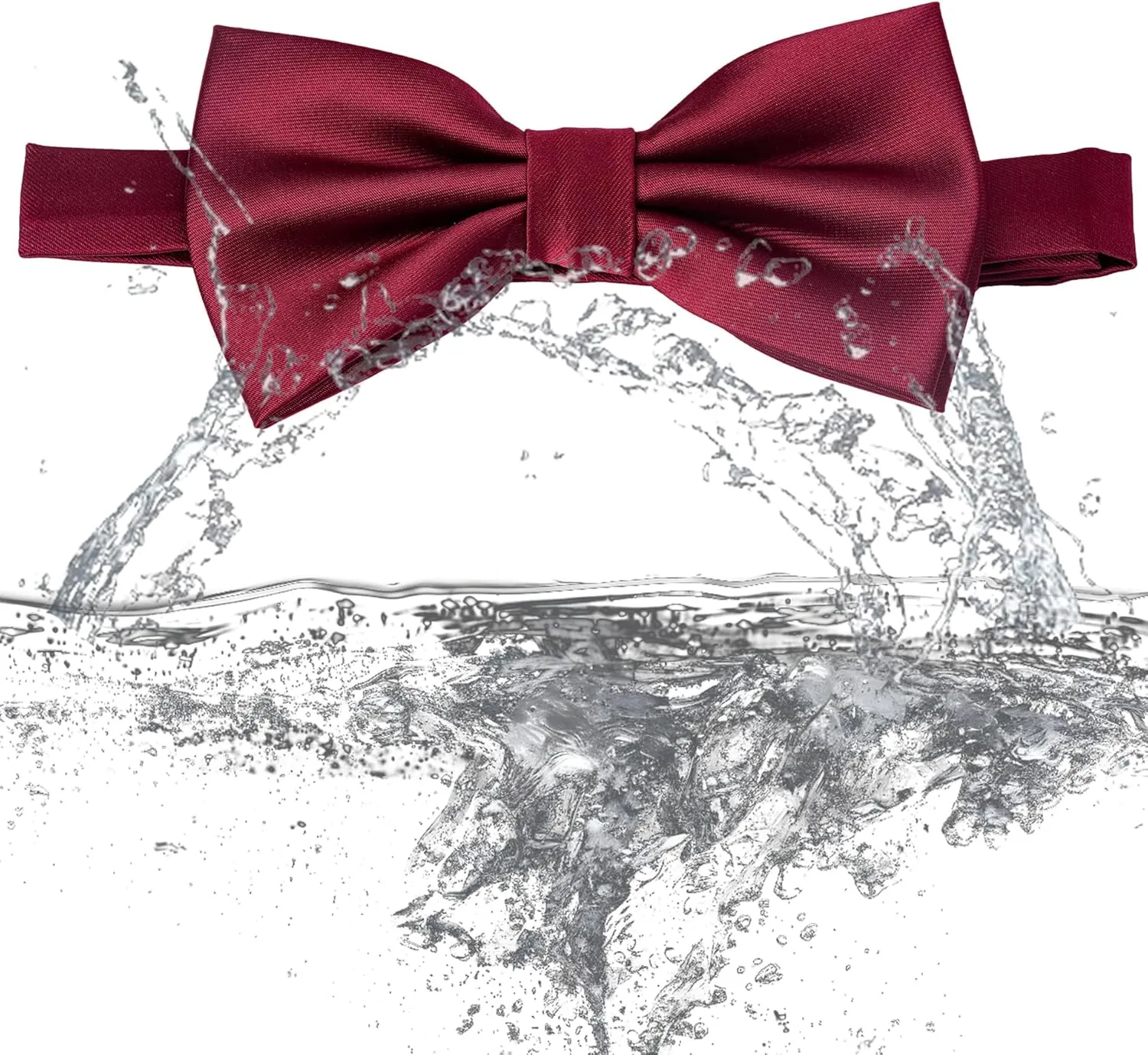 Mens Solid Color Double Fold Pre-tied Bow Tie and Pocket Square Cufflinks Set Formal Tuxedo Bowties for Wedding Party