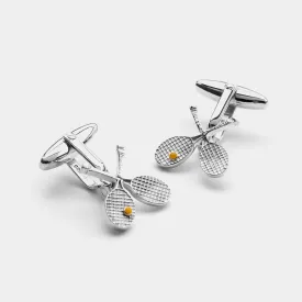 Men's Tennis Silver Cufflinks, silver 925/1000, 3,6 g