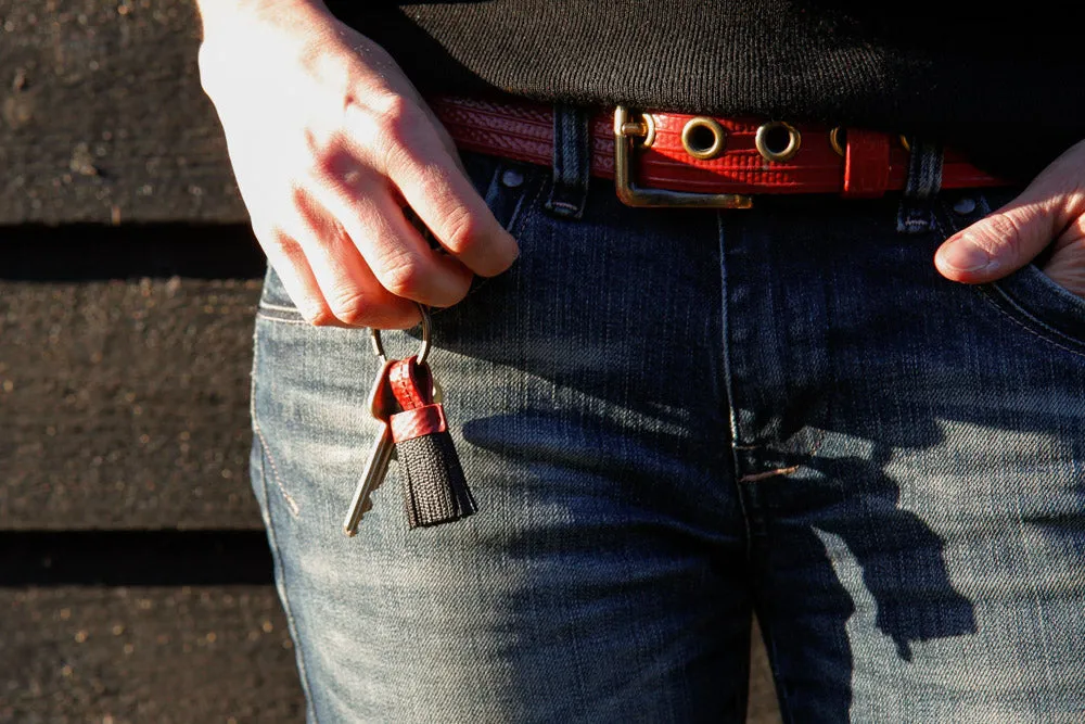 Mini Leather Tassel Keyring