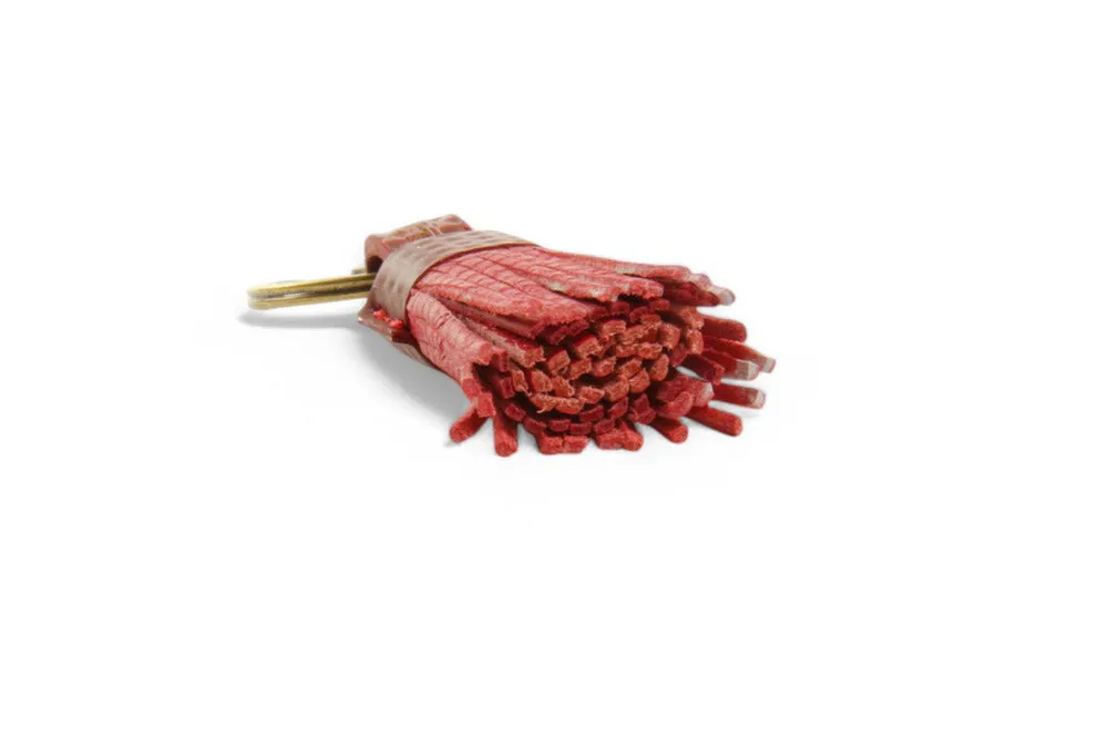 Mini Leather Tassel Keyring