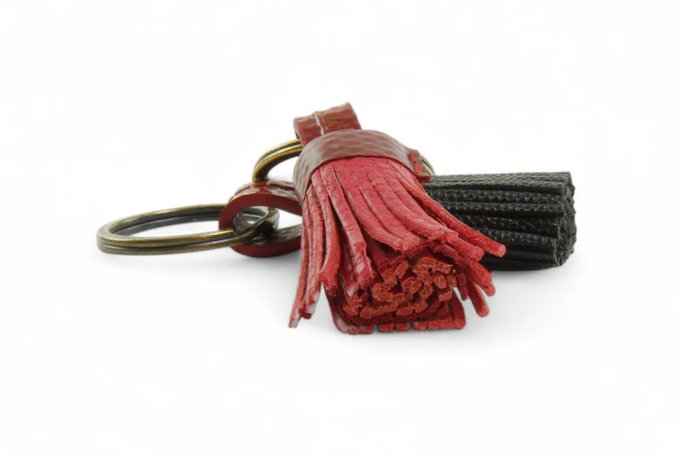 Mini Leather Tassel Keyring