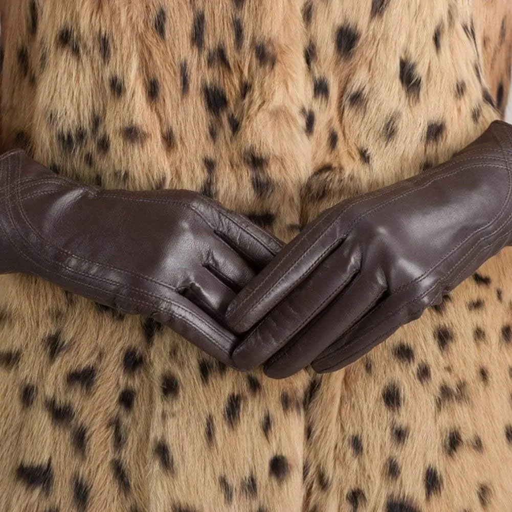 Nappaglo Nappa Leather Gloves Warm Handmade Curve Lambskin for Women