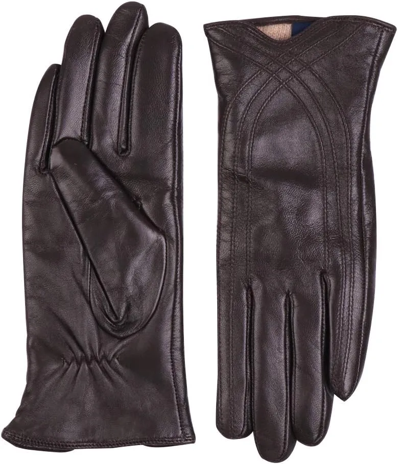 Nappaglo Nappa Leather Gloves Warm Handmade Curve Lambskin for Women